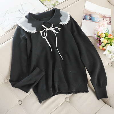 Γυναικείο πουλόβερ  με κολάρο σε διάφορα χρώματα