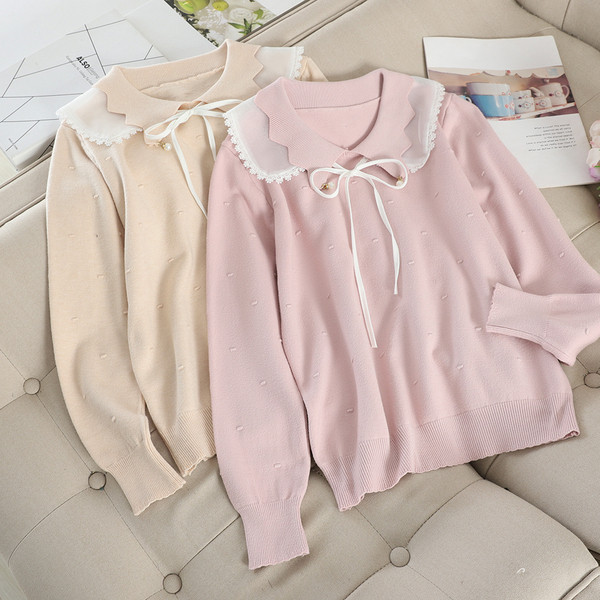 Γυναικείο πουλόβερ  με κολάρο σε διάφορα χρώματα