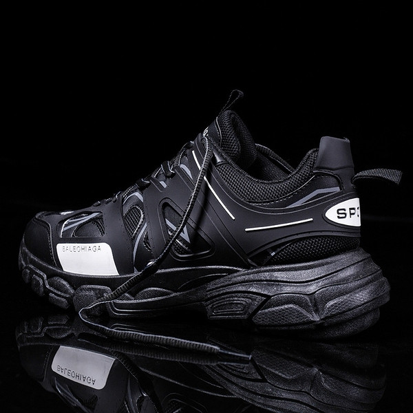 Férfi tornacipő ÚJ modell fűzővel és vastag talppal, fehér, fekete és sárga színben