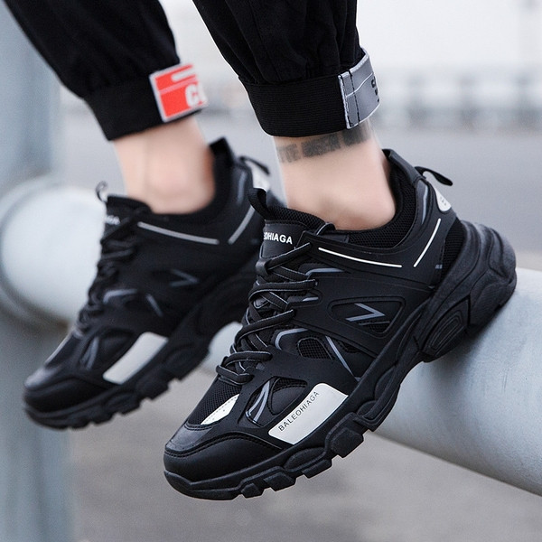 Férfi tornacipő ÚJ modell fűzővel és vastag talppal, fehér, fekete és sárga színben