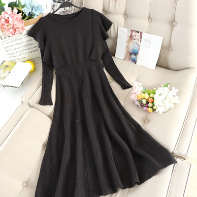 Rochie moderna de dama cu decolteu rotund si curea in mai multe culori