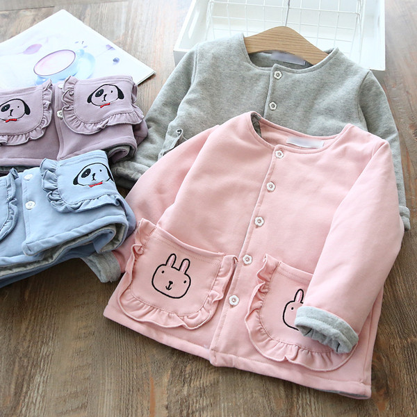 Modern gyerekmellény, gombokkal és zsebekkel, rózsaszín, lila, szürke és kék színben