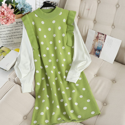 Μοντέρνο γυναικείο φόρεμα πουά σε διάφορα χρώματα