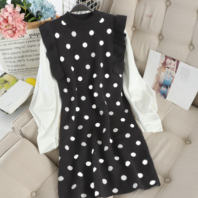 Μοντέρνο γυναικείο φόρεμα πουά σε διάφορα χρώματα