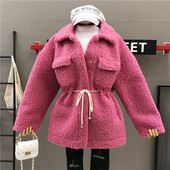 Palton de puf de damă modern cu legături în talie în mai multe culori