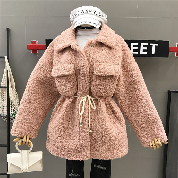 Palton de puf de damă modern cu legături în talie în mai multe culori