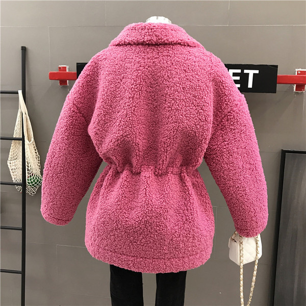 Palton de puf de damă modern cu legături în talie în mai multe culori