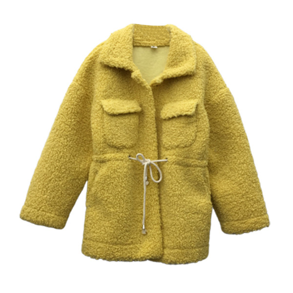 Palton de puf de damă modern cu legături în talie în mai multe culori