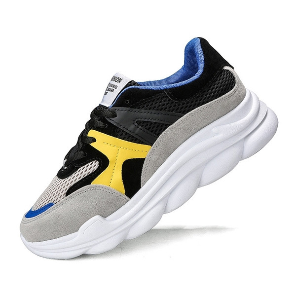 Model NOU de adidasi barbati cu talpa groasa in alb si negru