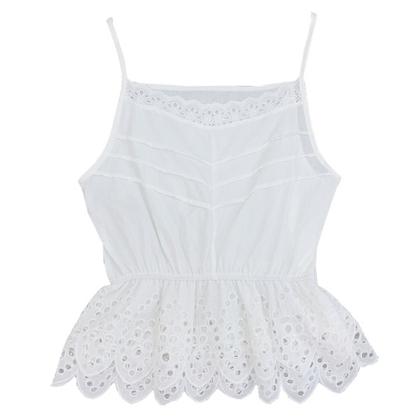 Maieu modern de damă cu bretele subțiri în alb, galben și roz