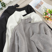 Női pulóver félmagas gallérral, három színben