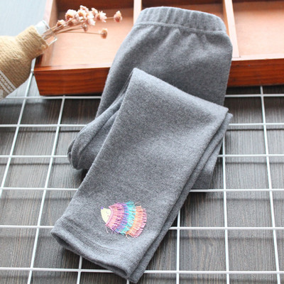 Καθημερινό παιδικό κολάν για κορίτσια με κεντήματα μπλε, γκρι και μοβ χρώμα