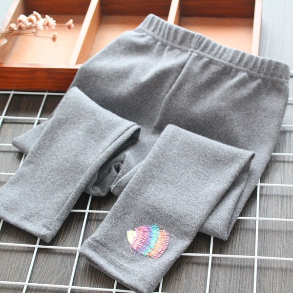 Καθημερινό παιδικό κολάν για κορίτσια με κεντήματα μπλε, γκρι και μοβ χρώμα