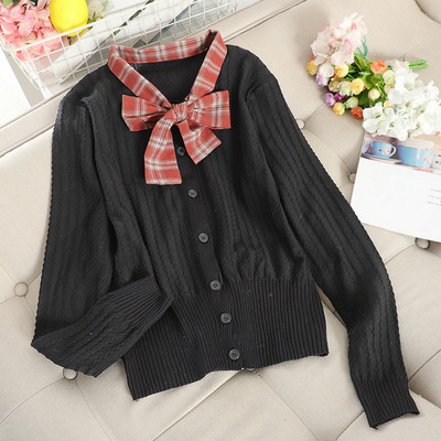 Γυναικεία ζακέτα με καρό κορδέλα σε διάφορα χρώματα