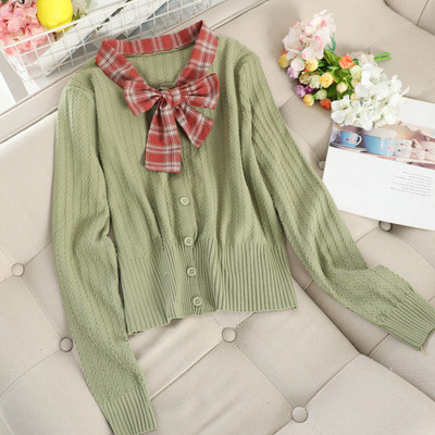 Γυναικεία ζακέτα με καρό κορδέλα σε διάφορα χρώματα