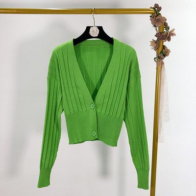 Σύντομη γυναικεία ζακέτα με βαθύ λαιμόκοψη - πολλά χρώματα