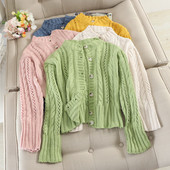 Modern női kötött mellény több színben gombokkal