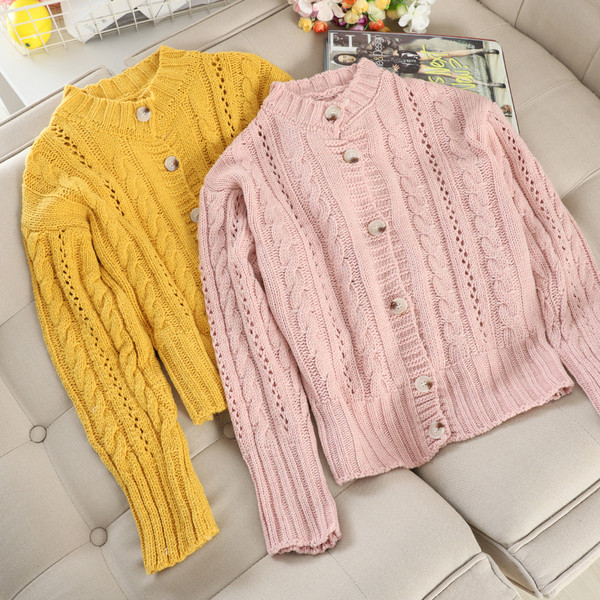 Modern női kötött mellény több színben gombokkal