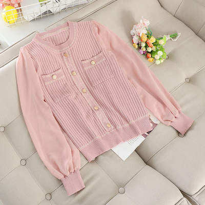 Modern női pulóver gombokkal, kerek nyakkivágással több színben