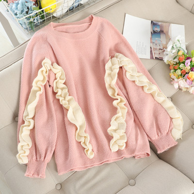 Μοντέρνο γυναικείο πουλόβερ  με λαιμόκοψη O σε διάφορα χρώματα