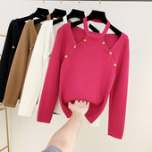 Μοντέρνα γυναικεία μπλούζα με μεταλλικό στοιχείο σε διάφορα χρώματα