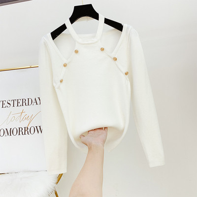 Μοντέρνα γυναικεία μπλούζα με μεταλλικό στοιχείο σε διάφορα χρώματα