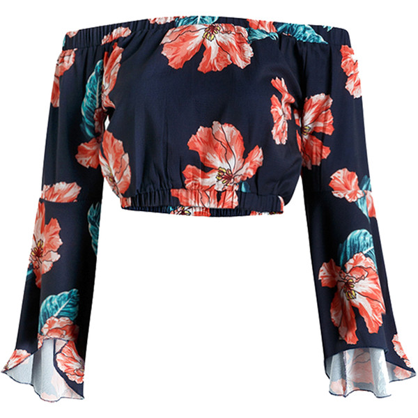 Γυναικεία μπλούζα με μανίκι λωτού και πολύχρωμη εφαρμογή