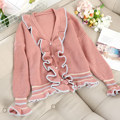 Cardigan dama cu nasturi si decolteu spitz in mai multe culori