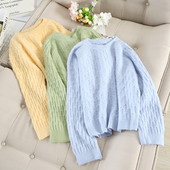 Casual γυναικείο πουλόβερ με O-λαιμόκοψη σε διάφορα χρώματα