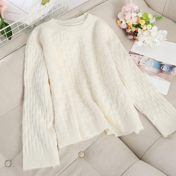 Casual γυναικείο πουλόβερ με O-λαιμόκοψη σε διάφορα χρώματα