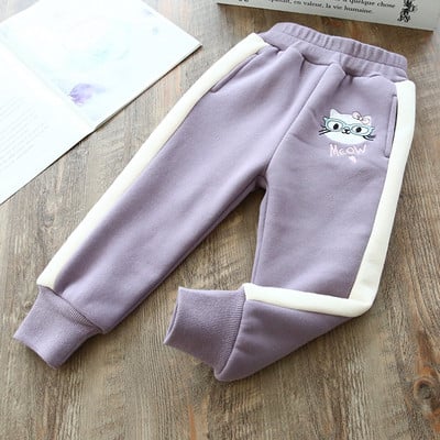 Lenjerie sport modernă pentru copii pentru fete cu aplicare în bej, roz, gri, violet și albastru