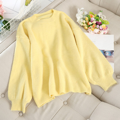 Pulover de dama model uni cu decolteu rotund in diferite culori