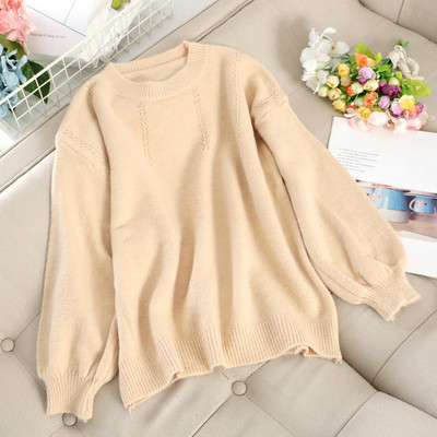 Pulover de dama model uni cu decolteu rotund in diferite culori