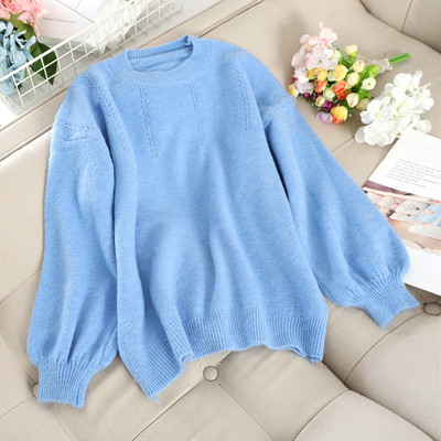 Pulover de dama model uni cu decolteu rotund in diferite culori