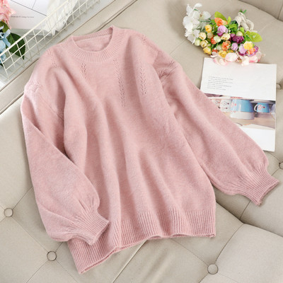 Pulover de dama model uni cu decolteu rotund in diferite culori