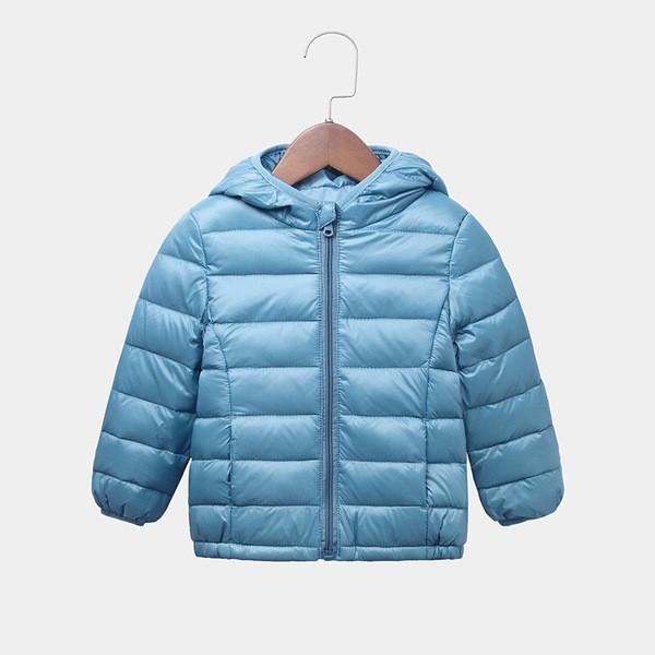 Μοντέρνο παιδικό μπουφάν για κορίτσια και αγόρια με κουκούλα και φερμουάρ σε ροζ, μπλε, γκρι και πορτοκαλί χρώμα