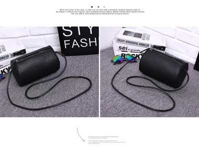 Öko bőrből készült női táska fekete színben, hosszú füllel