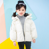 Új modell aktuális gyerekkabát kapucnival és cipzárral fehér, rózsaszín és sárga színben