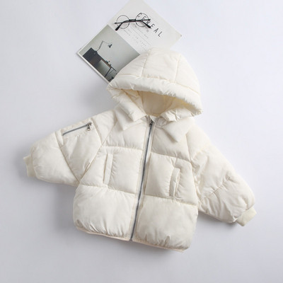 Új modell aktuális gyerekkabát kapucnival és cipzárral fehér, rózsaszín és sárga színben