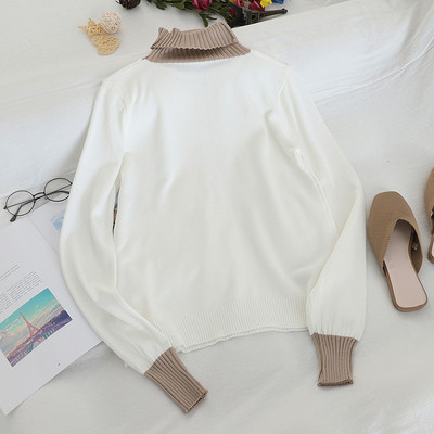 Γυναικείο πουλόβερ με κολάρο σε τέσσερα χρώματα