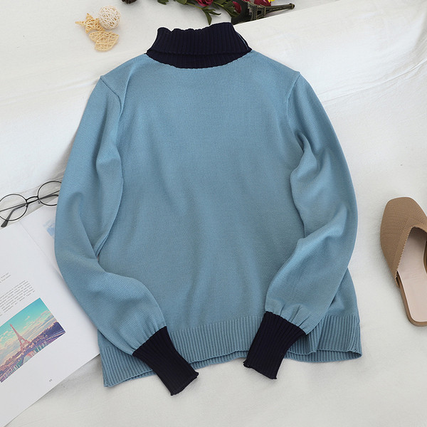 Γυναικείο πουλόβερ με κολάρο σε τέσσερα χρώματα