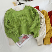 Γυναικείο πουλόβερ  με τετράγωνο λαιμό σε διάφορα χρώματα