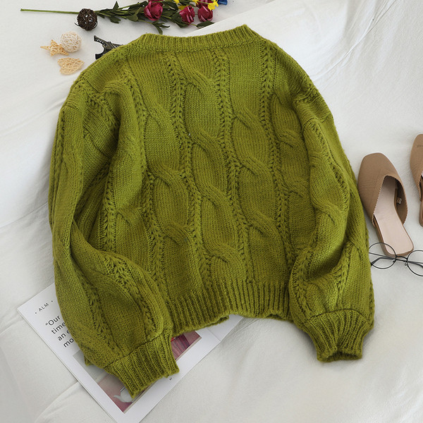 Pulover casual de dama cu decolteu spitz in sase culori