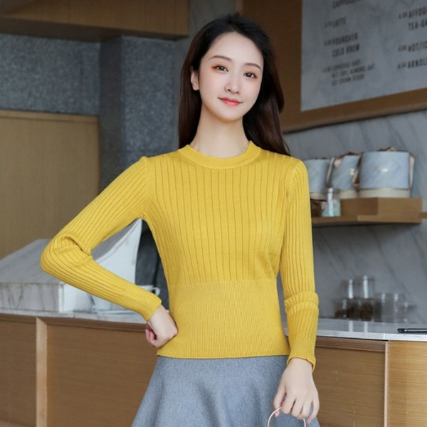 Modern női pulóver O-nyakú és hosszú ujjú több színben