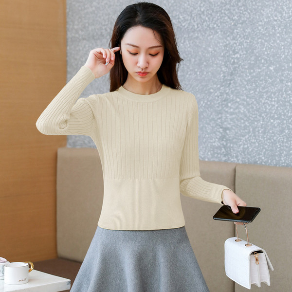 Modern női pulóver O-nyakú és hosszú ujjú több színben