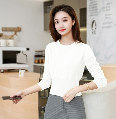 Alkalmi női pulóver hosszú ujjal, O-nyakú több színben