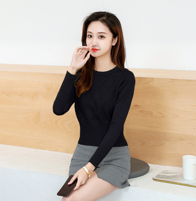 Alkalmi női pulóver hosszú ujjal, O-nyakú több színben