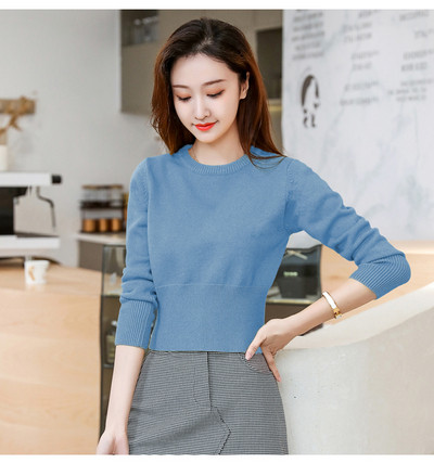 Alkalmi női pulóver hosszú ujjal, O-nyakú több színben