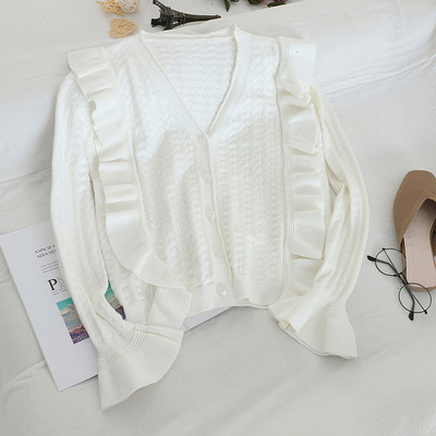 Γυναικεία ζακέτα  με V-κολάρο και κουμπιά σε πέντε χρώματα