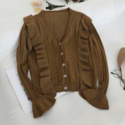 Γυναικεία ζακέτα  με V-κολάρο και κουμπιά σε πέντε χρώματα